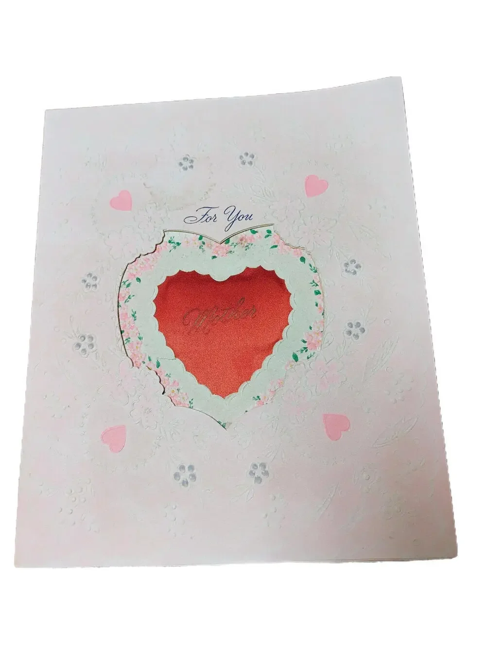 Antique Victorian Valentine Card Ephemera, Paper Americana Satin Embossed Unused